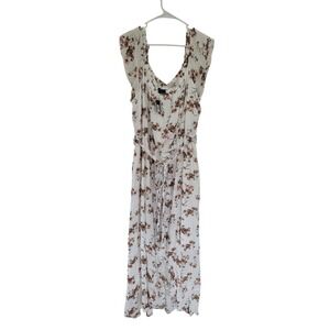 City Chic Maxi Dress Garden Art Floral Print Sleeveless White Size L 20 #7‎